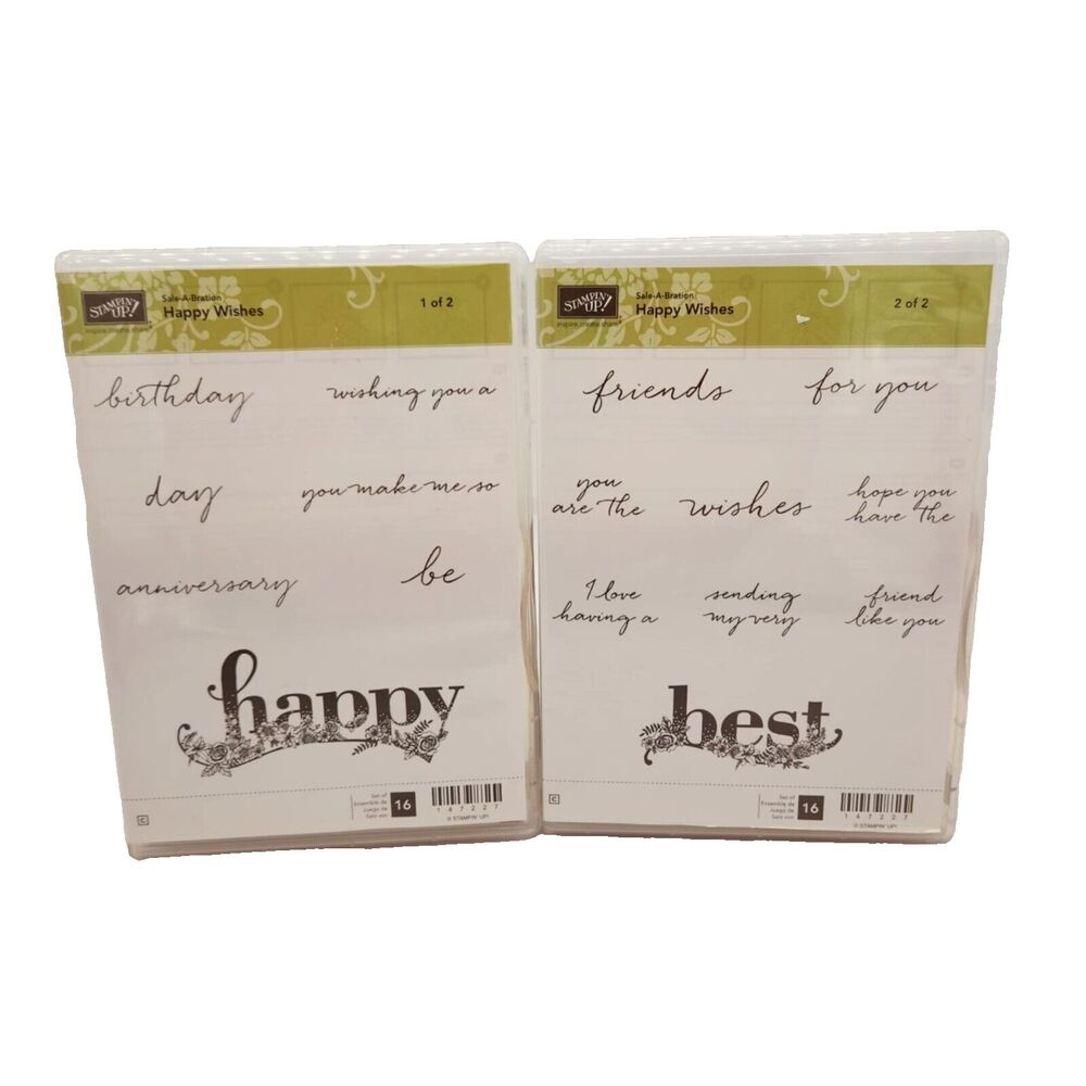 Stampin Up Happy Wishes Cling Stamp Set Unmounted Birthday Sayings Cardmaking
